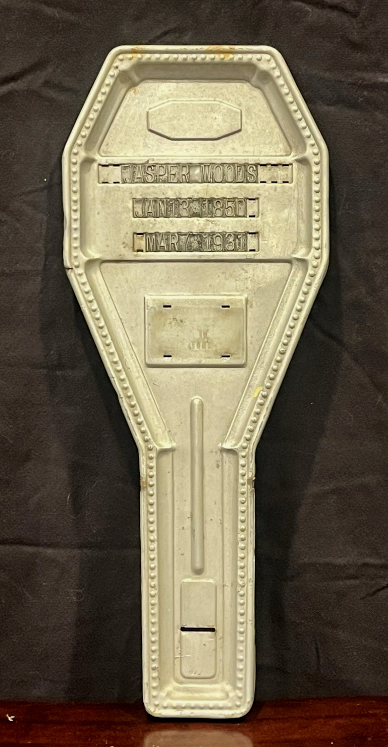 ANTIQUE 1850-1931 CEMETARY ALUMINUM GRAVE MARKER NAME (EY