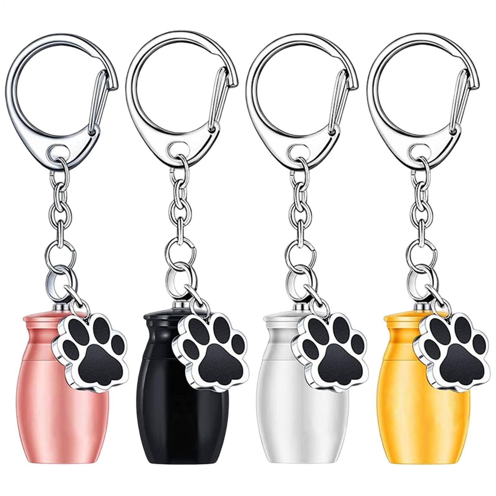 Pet Urn Keychain Cylindrical Dog Paw Shape Pet Urns Dog Urns For Memorial Ashes