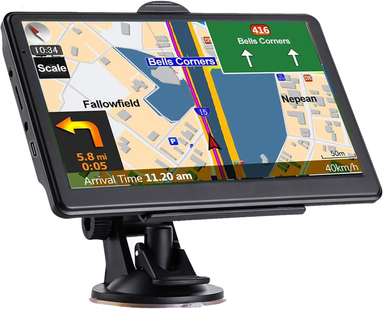 GPS Navigation for Car, Latest 2025 Map,7 Inch Touch Screen Real Voice Spoken Tu