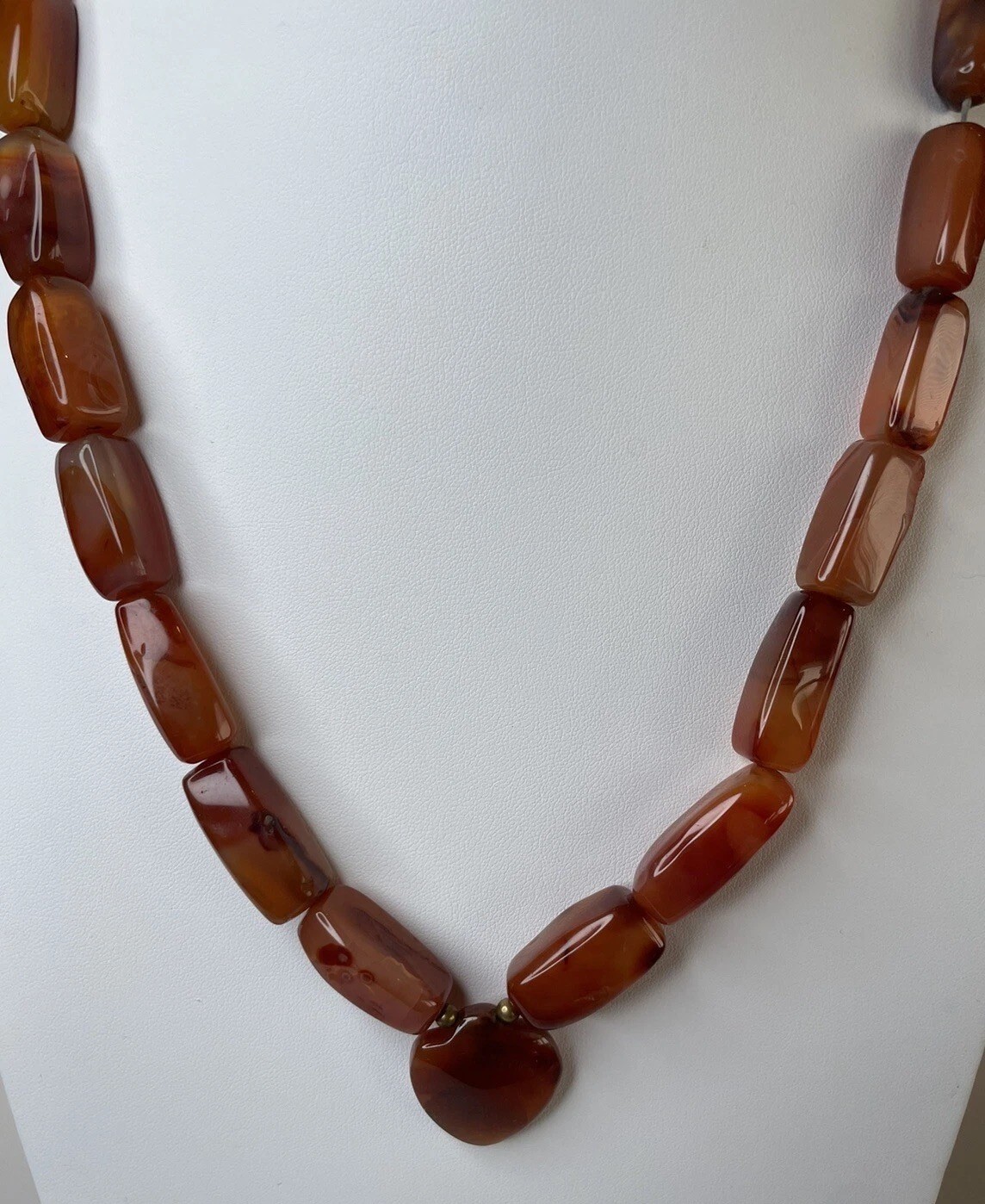 25 African Trade Beads Carnelian Agate Necklace Natural Stone Beads Antique Old