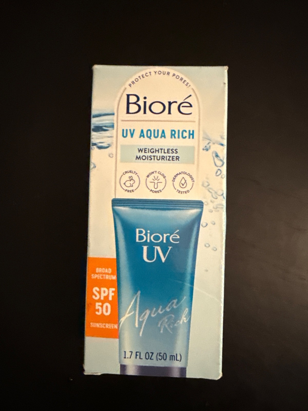 BIORE UV Aqua Rich Weightless Moisturizer SPF50 1.7 oz NEW* EXPIRES 7/2026