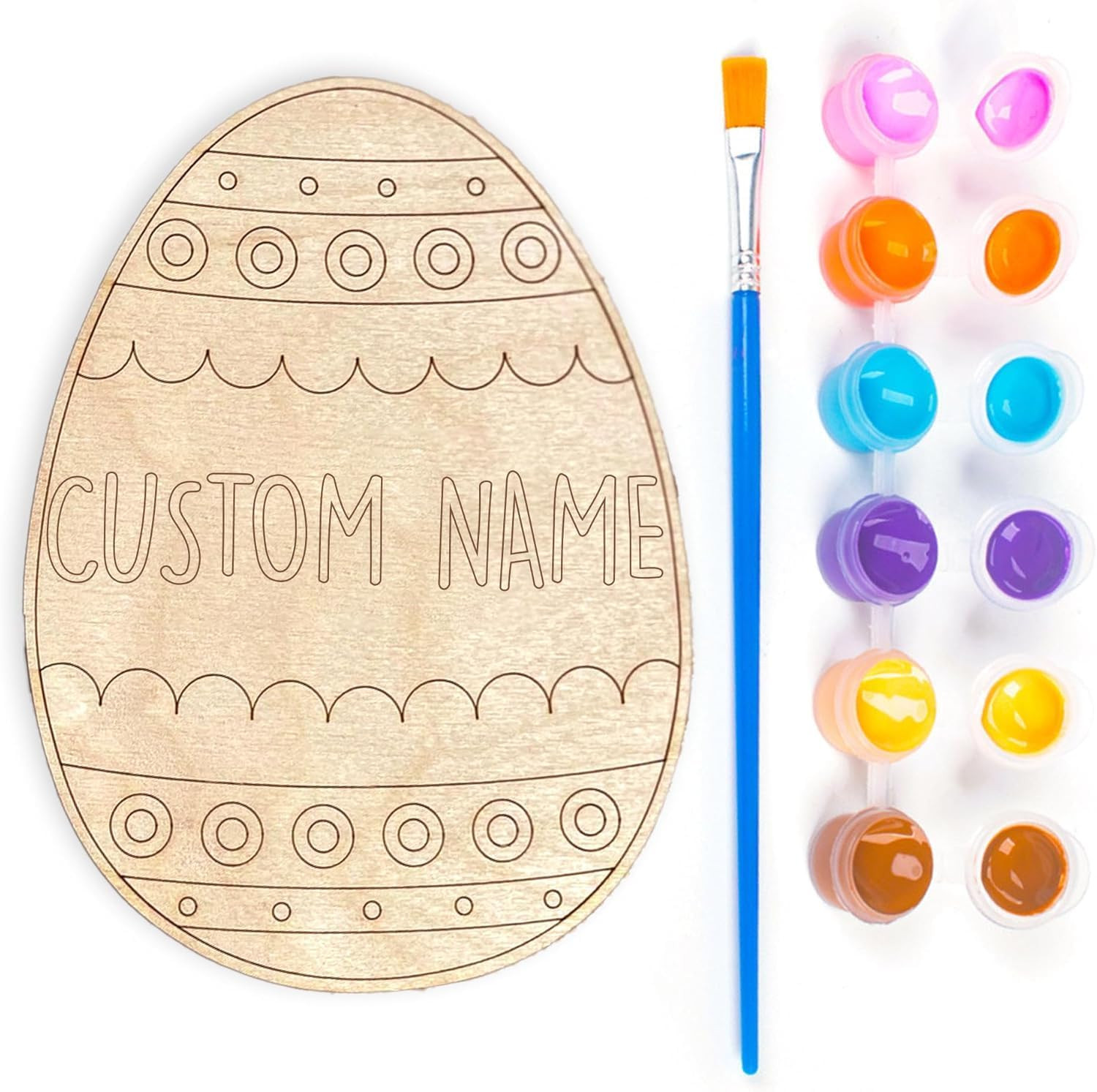 Personalized Easter Egg Paint Kit with Name, Custom DIY Wooden Painting Crafts S
