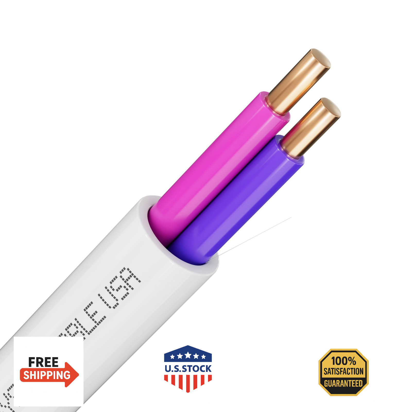 Syston Cable 18/2 CL3P Pure Copper LED Dimming Control Wire Plenum-Rated