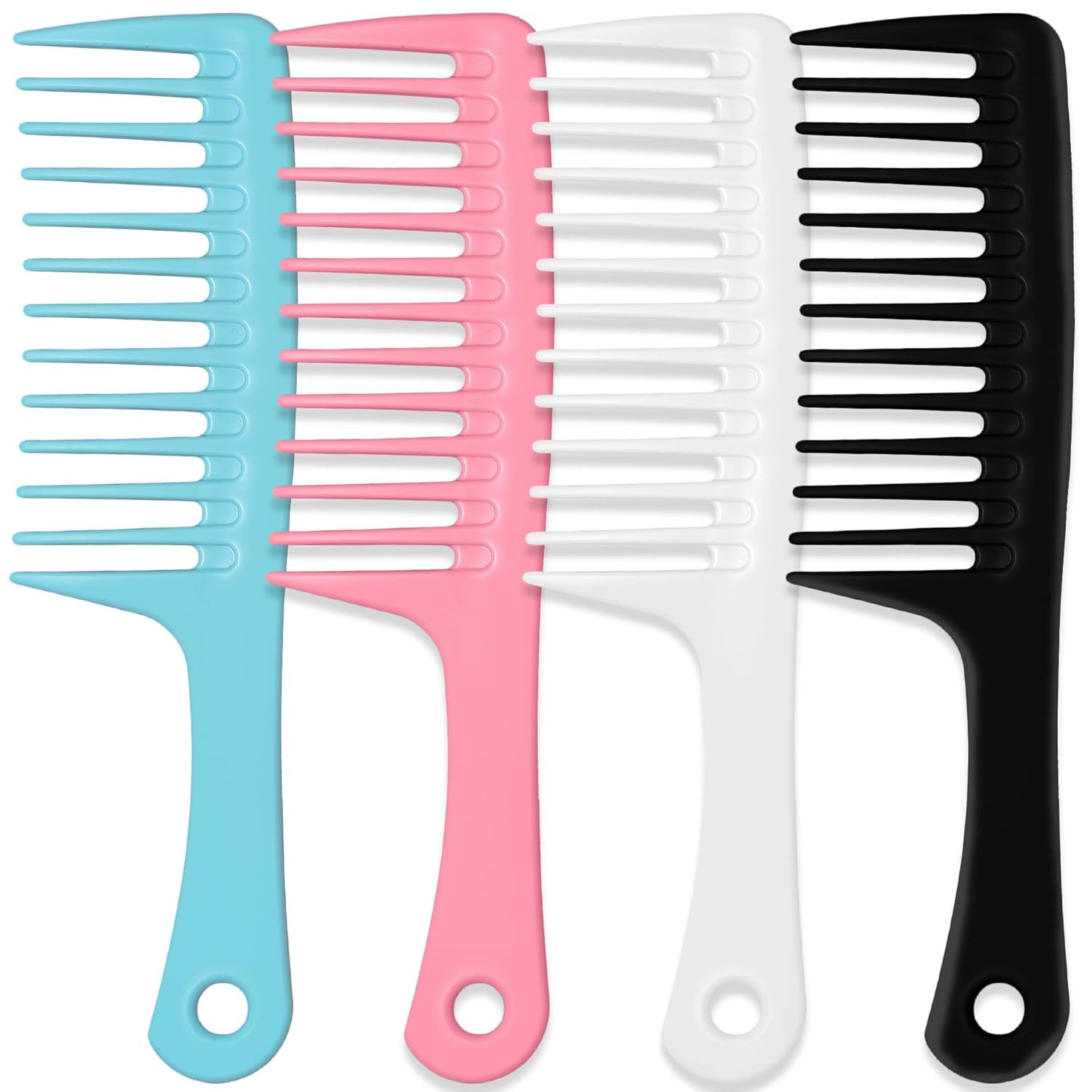 4PCS Wide Tooth Detangling Comb, Large Hair Styling Comb for Curly, Wet, Long Ha