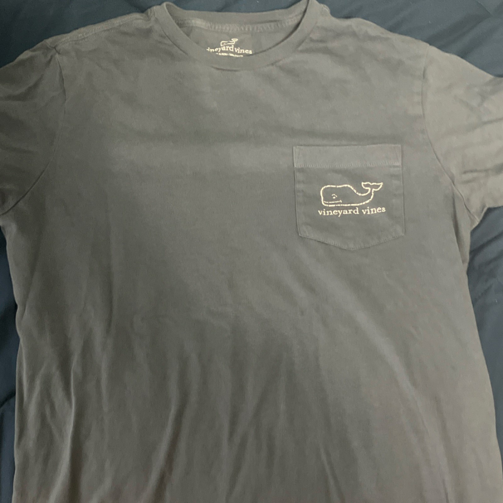 Vineyard Vines Gray Whale Logo Pocket T-Shirt Cotton S Short Sleeve