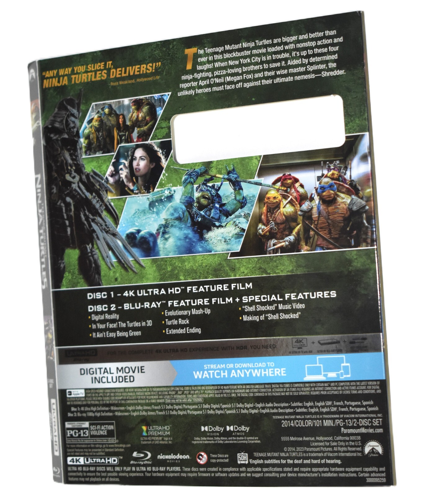 UHD SLIPCOVER -Fits: Teenage Mutant Ninja Turtles 4K Ultra HD Blu-ray COVER ONLY