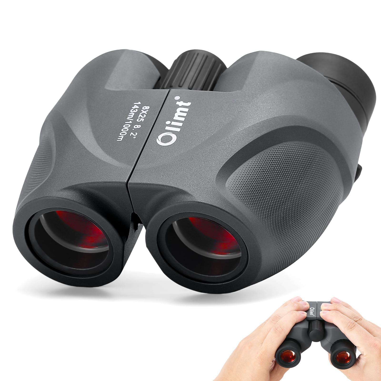 8x25 Compact Binoculars, Small Lightweight Handheld Portable Mini Pocket BAK-...