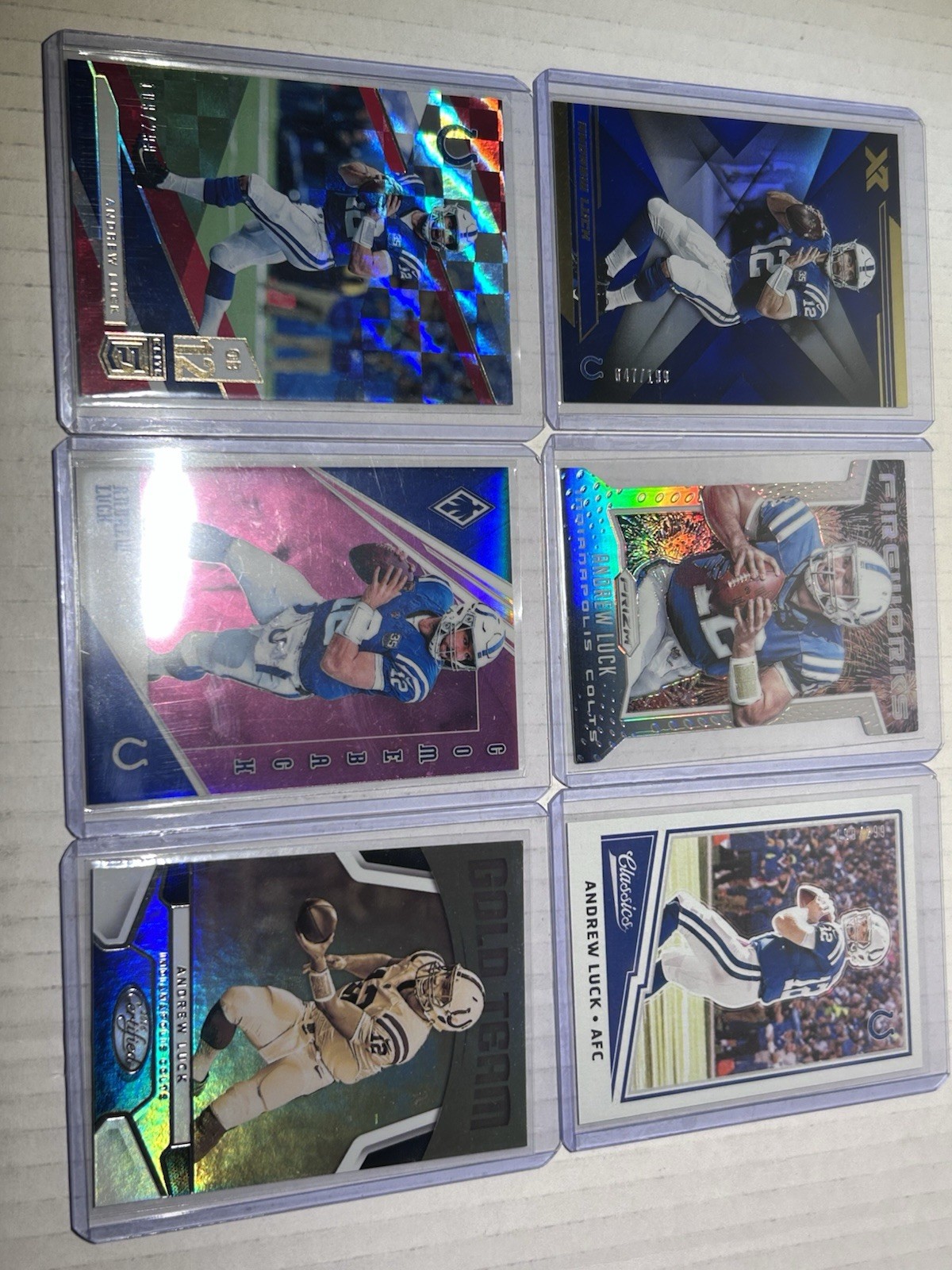 Andrew Luck Numbered Card And Insert Lot Indianapolis Colts