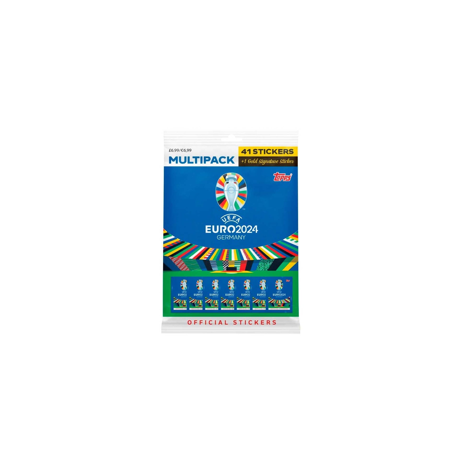 Topps Official Euro 2024 Sticker Collection - Multipack - contains 41 EURO 2024 