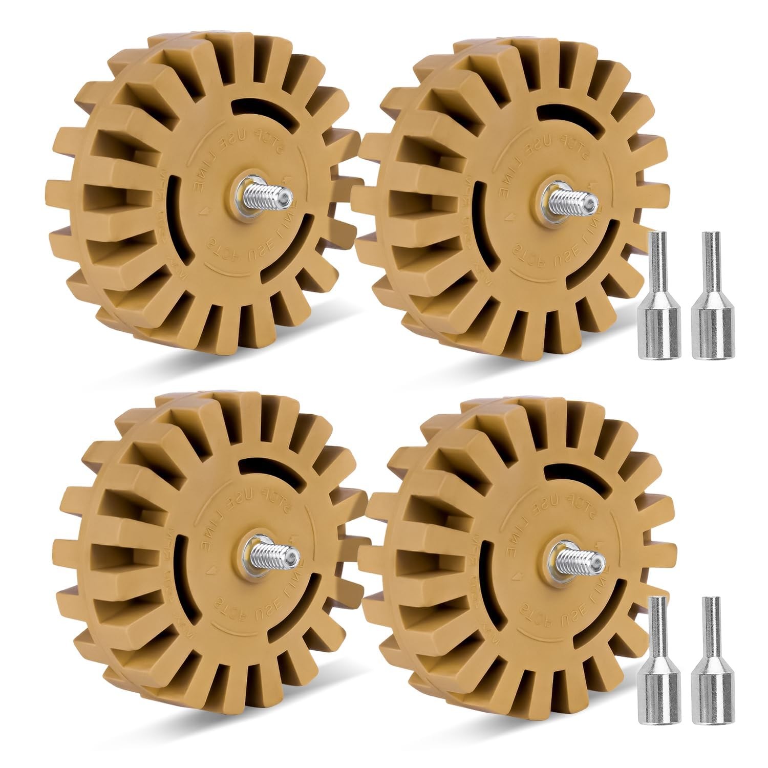 Belinova 4 Pack Decal Remover Eraser Wheel w/ Drill Adapter 4 Inch