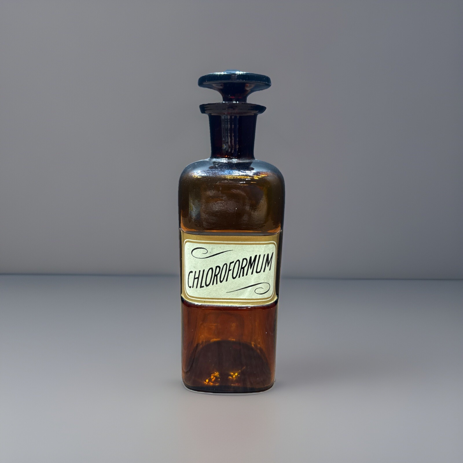 Rare 1800's Pharmaceutical/Apothecary Amber Glass Bottle