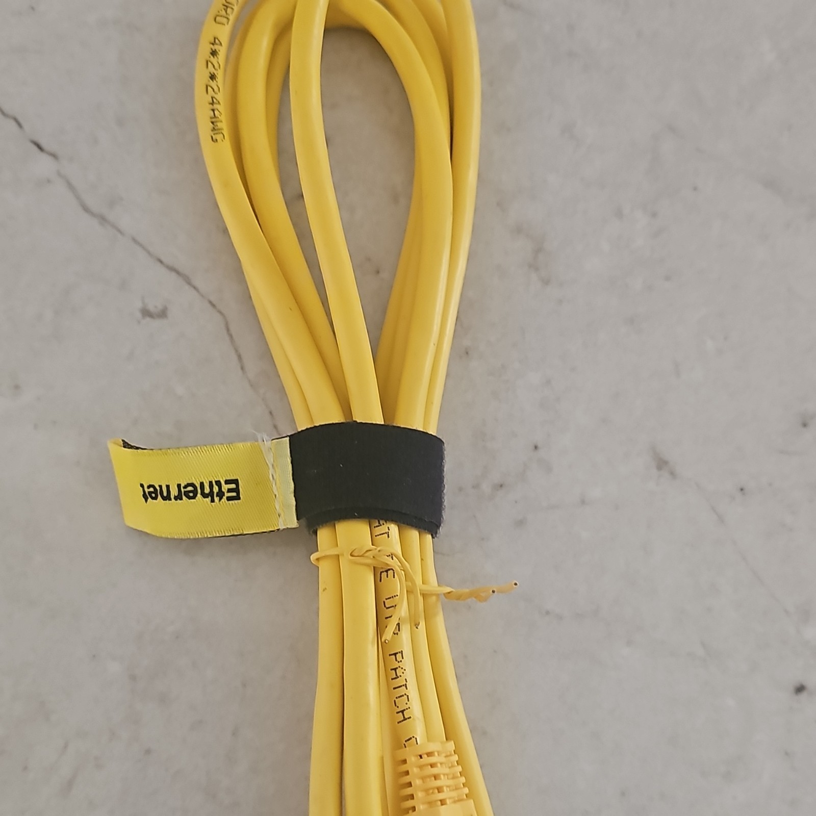 Yellow Ethernet Patch Cable RJ-45 Male to Male Round Universal