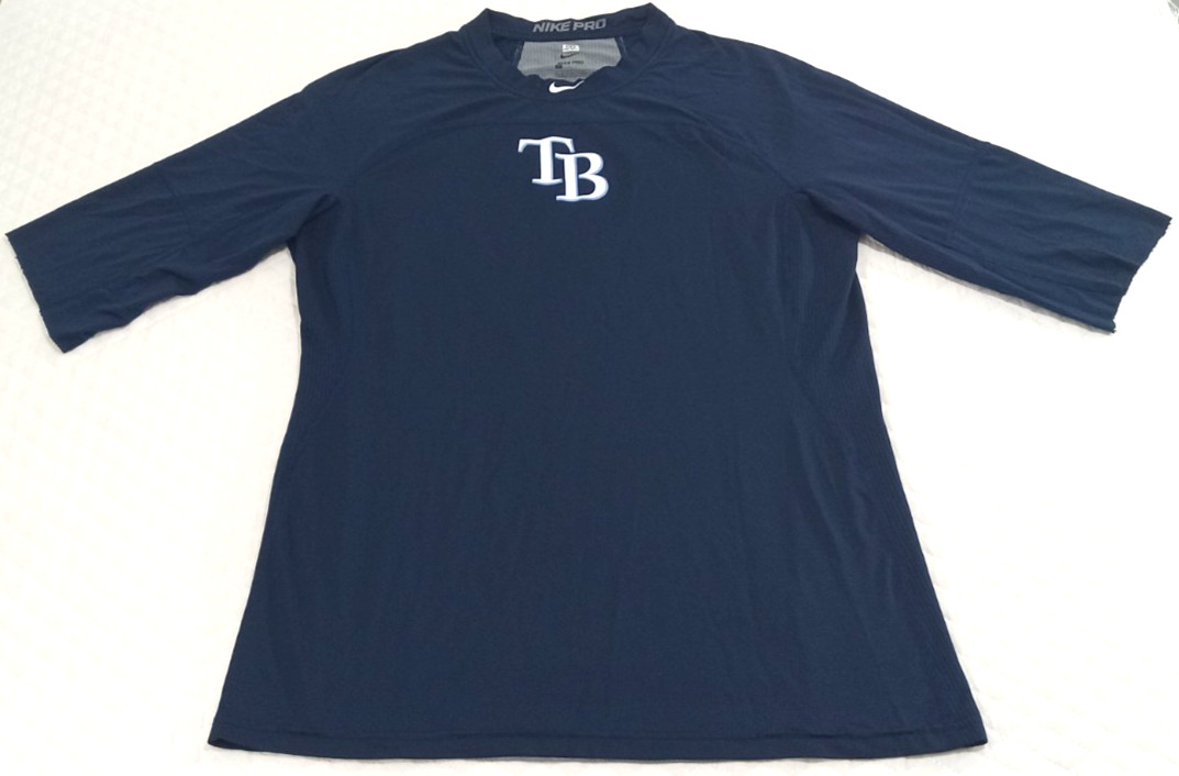 Nike Pro Tampa Bay Rays Men's Large T-Shirt Player Worn #60 Milner Multicolor