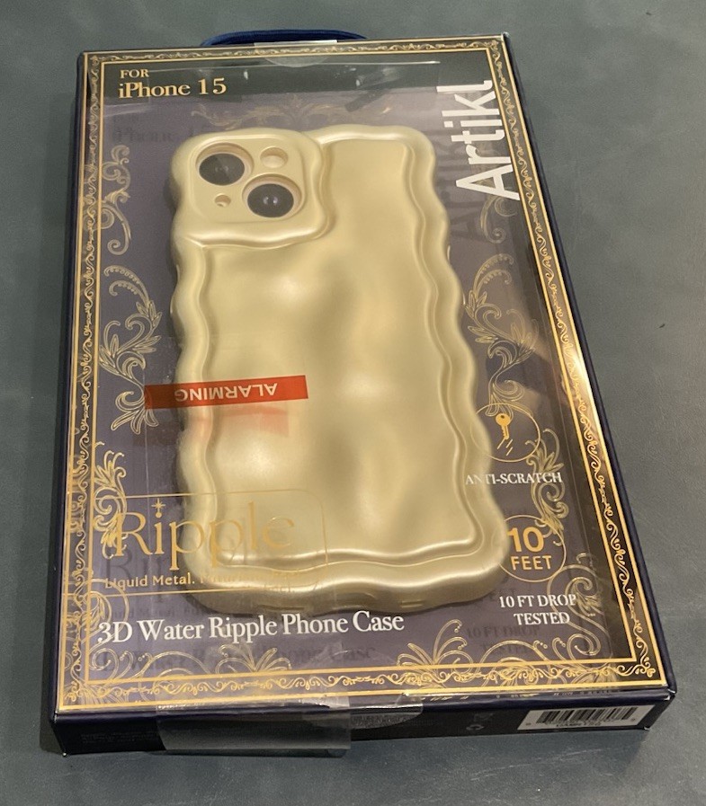 Artikl Dark Ivory Ripple 3D Water Ripple Phone Case For iPhone 15 Pro Max NIB