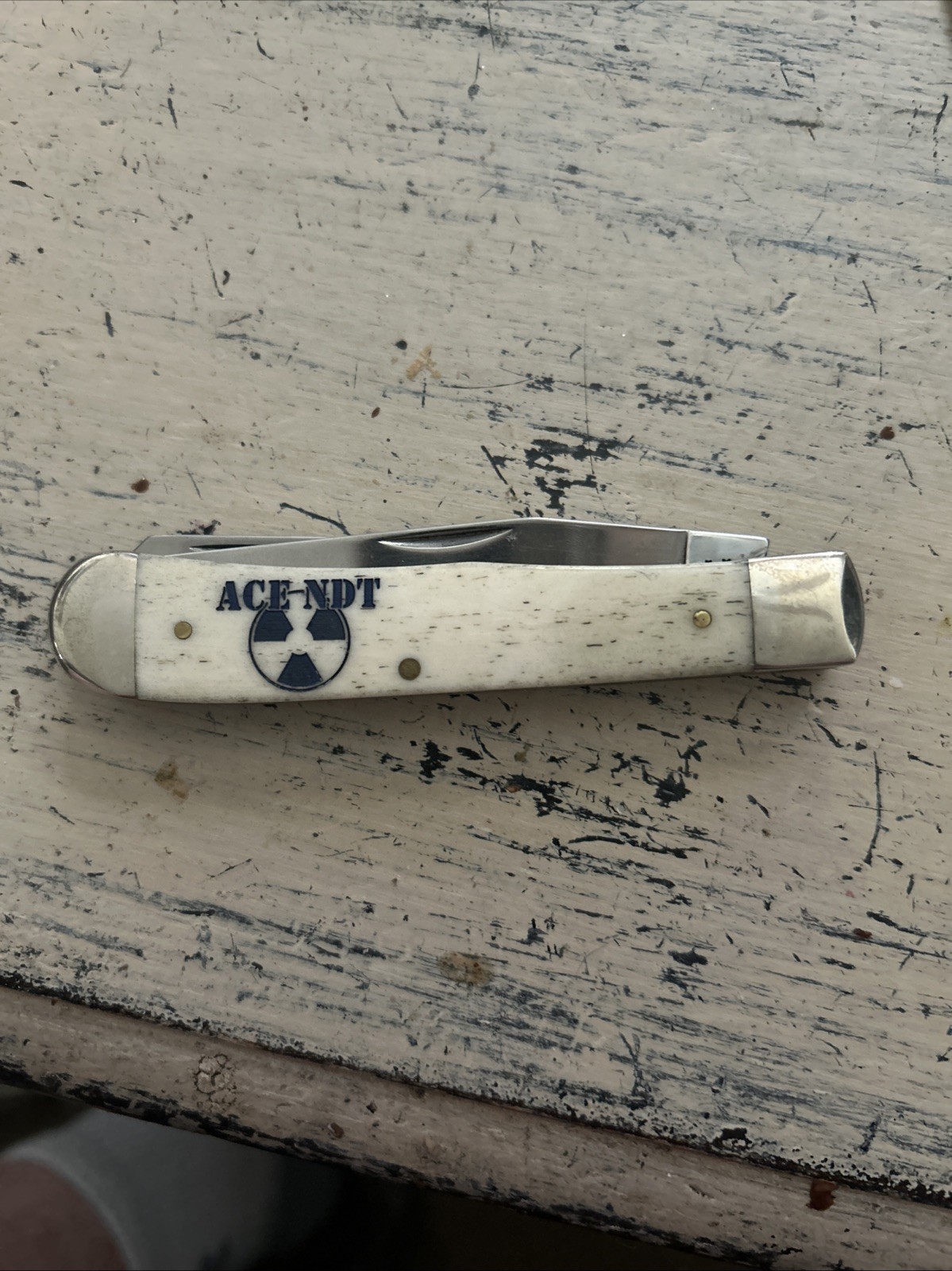 Case XX-USA-6254 SS-Trappist-Flintco Folding Knife Smooth White Bone Handle