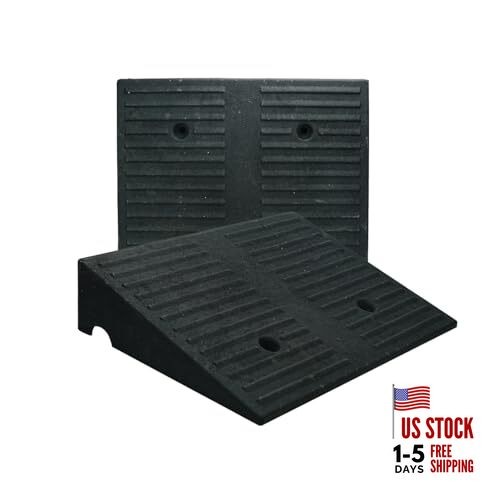 3.9" Rise 2pack Rubber Curb Ramps for Driveway Doorway Shed Threshold 3.9"inch