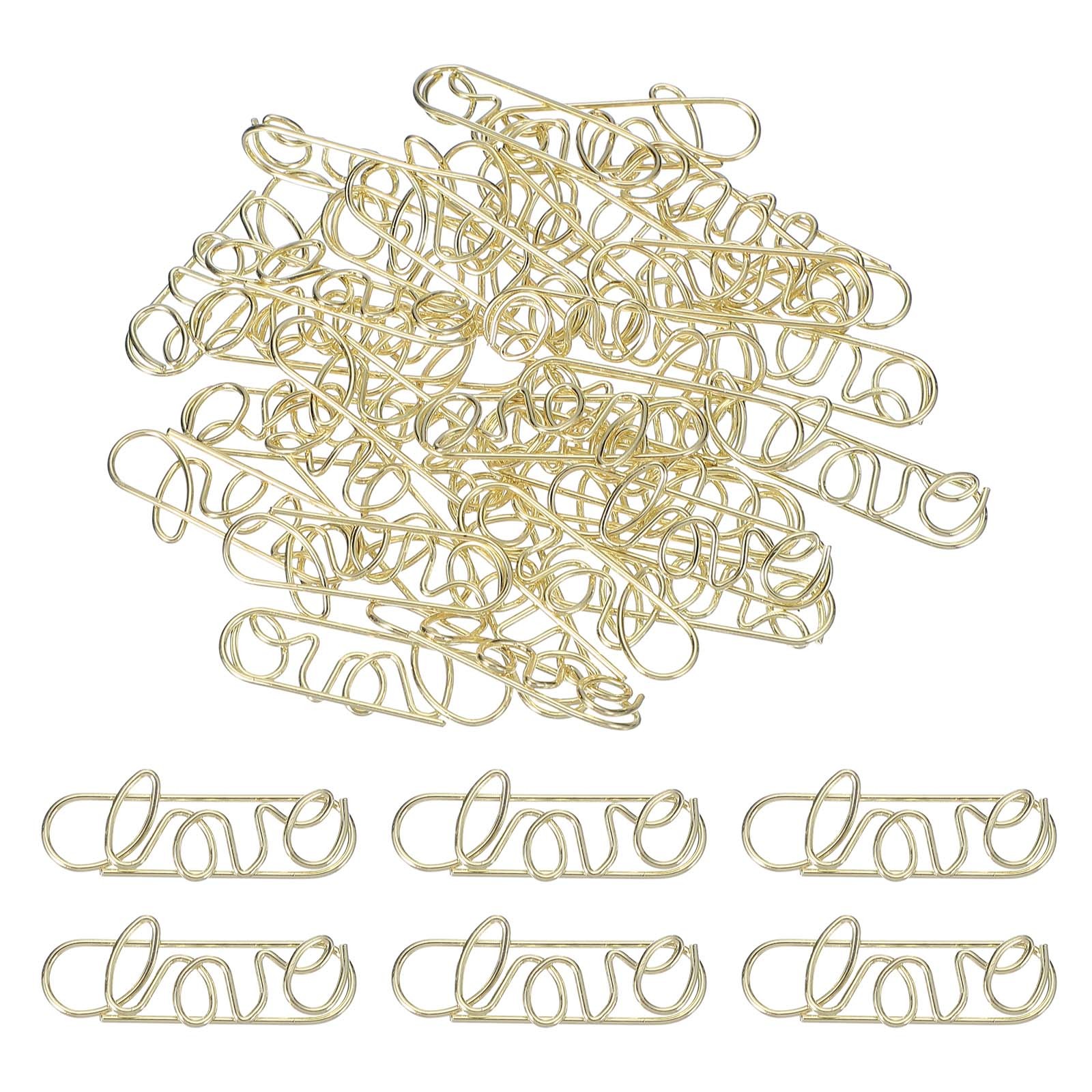 30 Pieces Small Cute Heart Shaped Paper Clip 34mm Gold