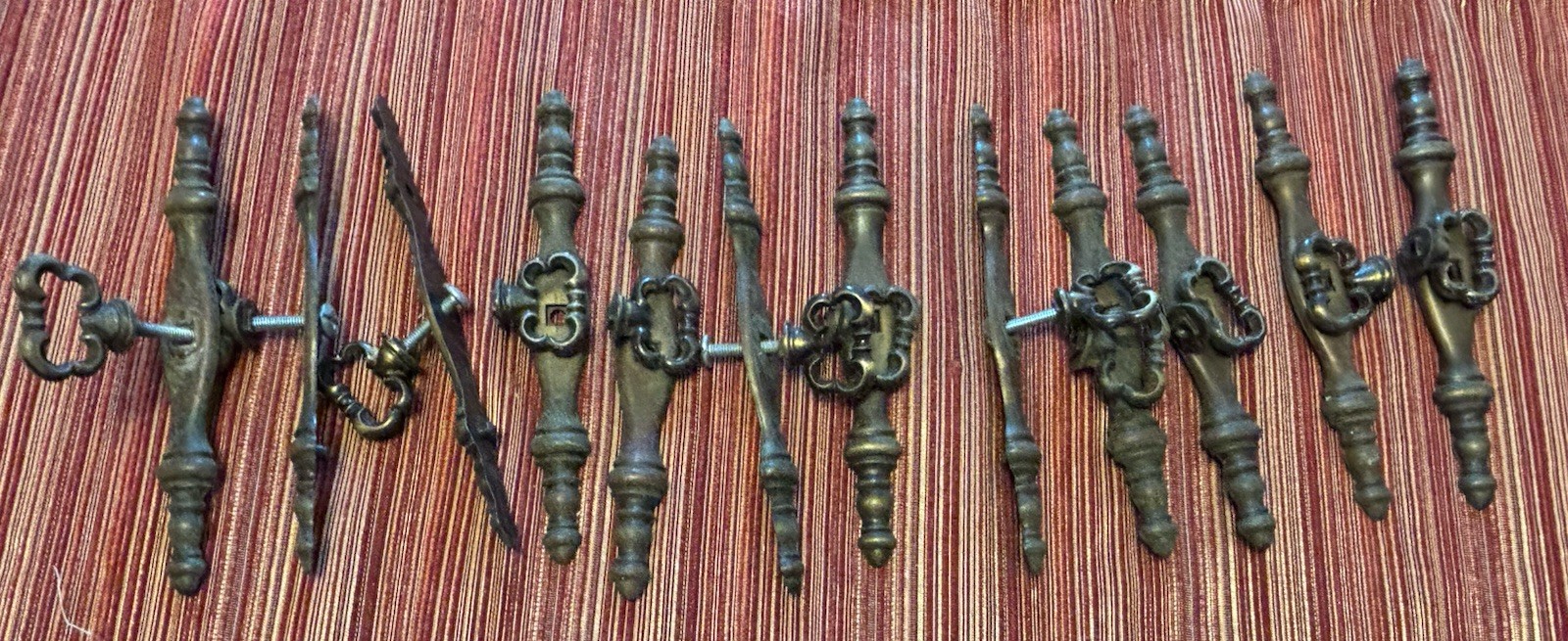 12  Vintage Brass Drawer Handles With Ring Pulls 5.5” 1968 RD