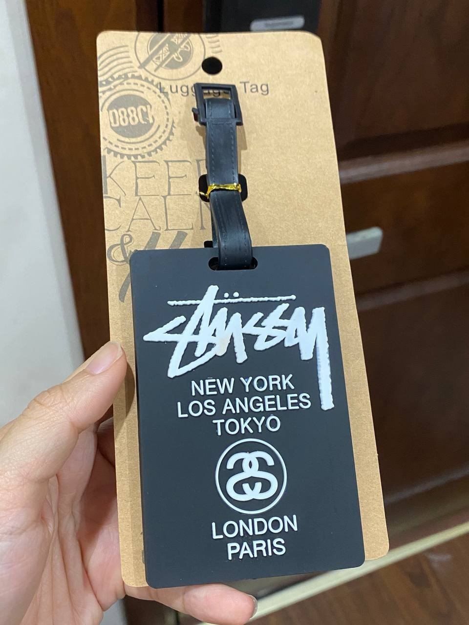 Stussy World Tour Black Luggage Tag Travel Accessory NYC Tokyo Paris Gift - NWT