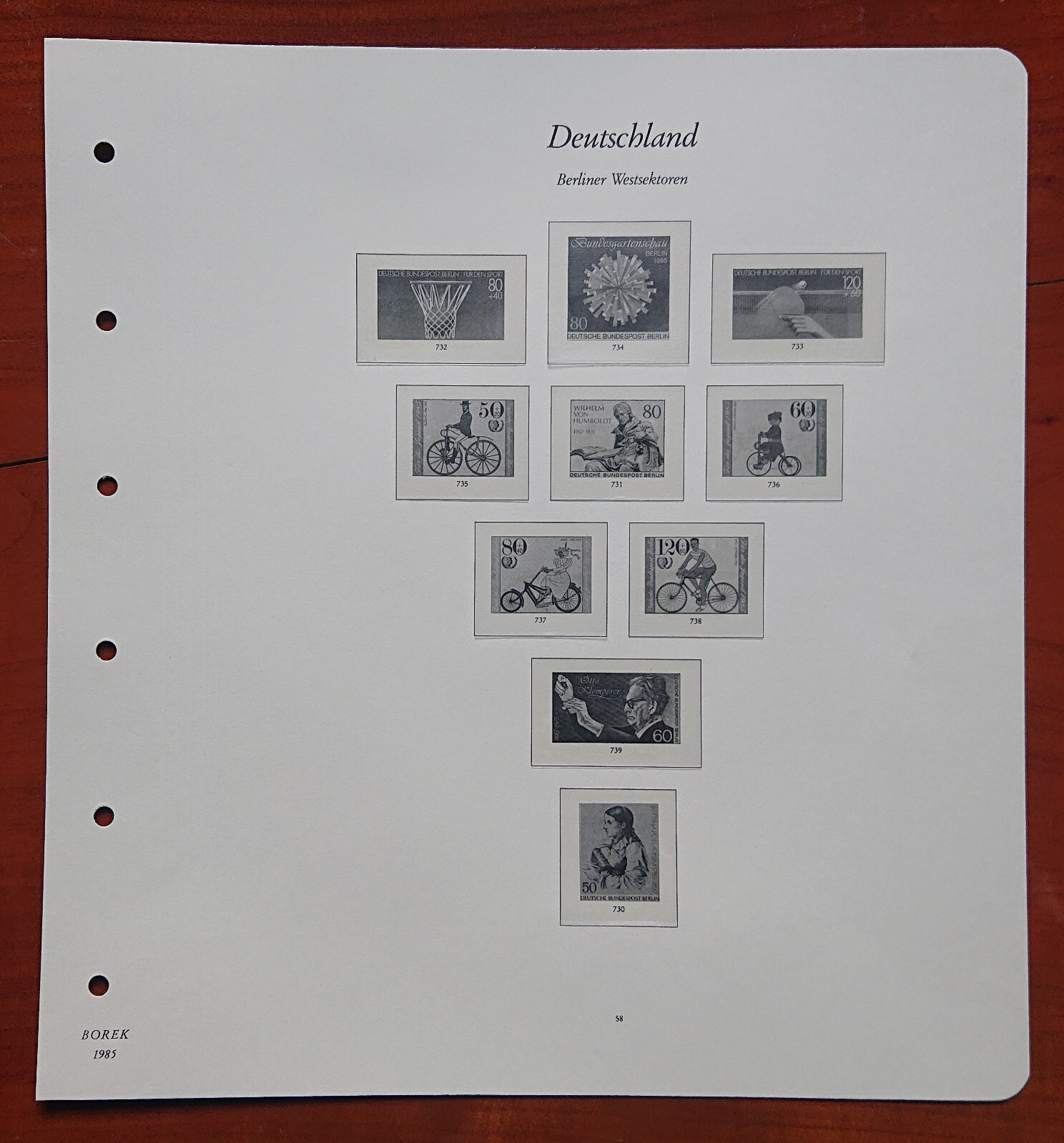 Vordruckblatt Germany Berlin Westsektoren Borek 1985 S.S.58 Bicycles Sport