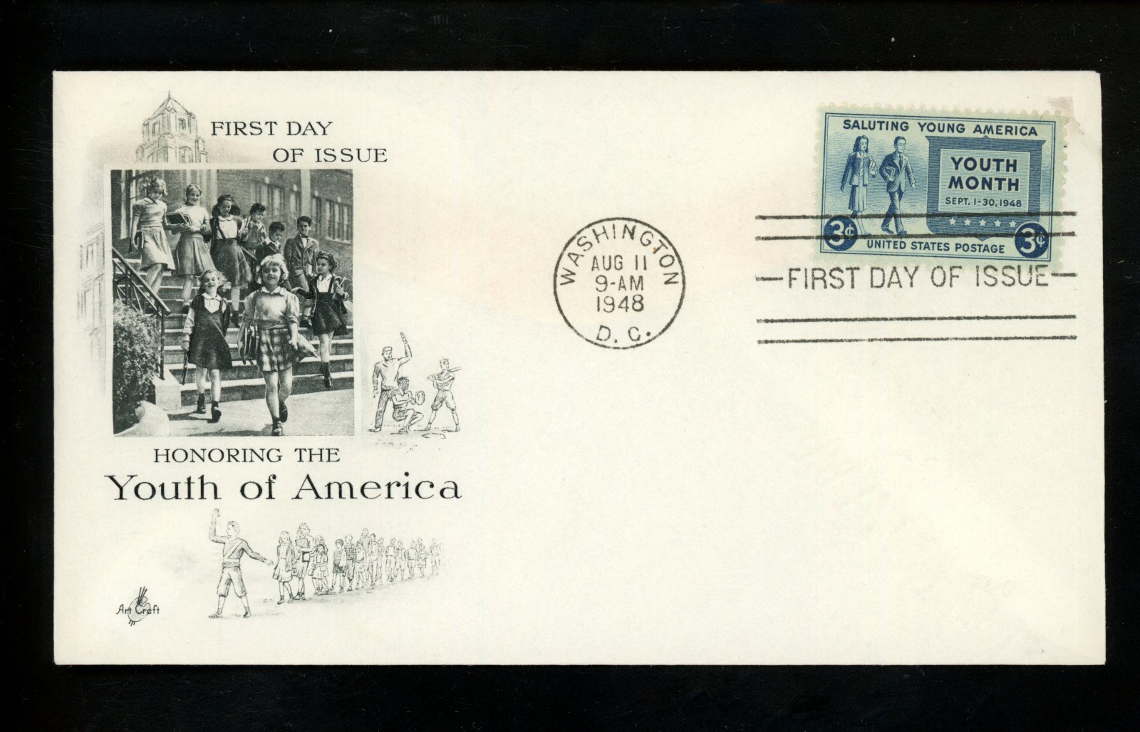 US FDC #963 Artcraft M-24 1948 Washington DC American Youth Month