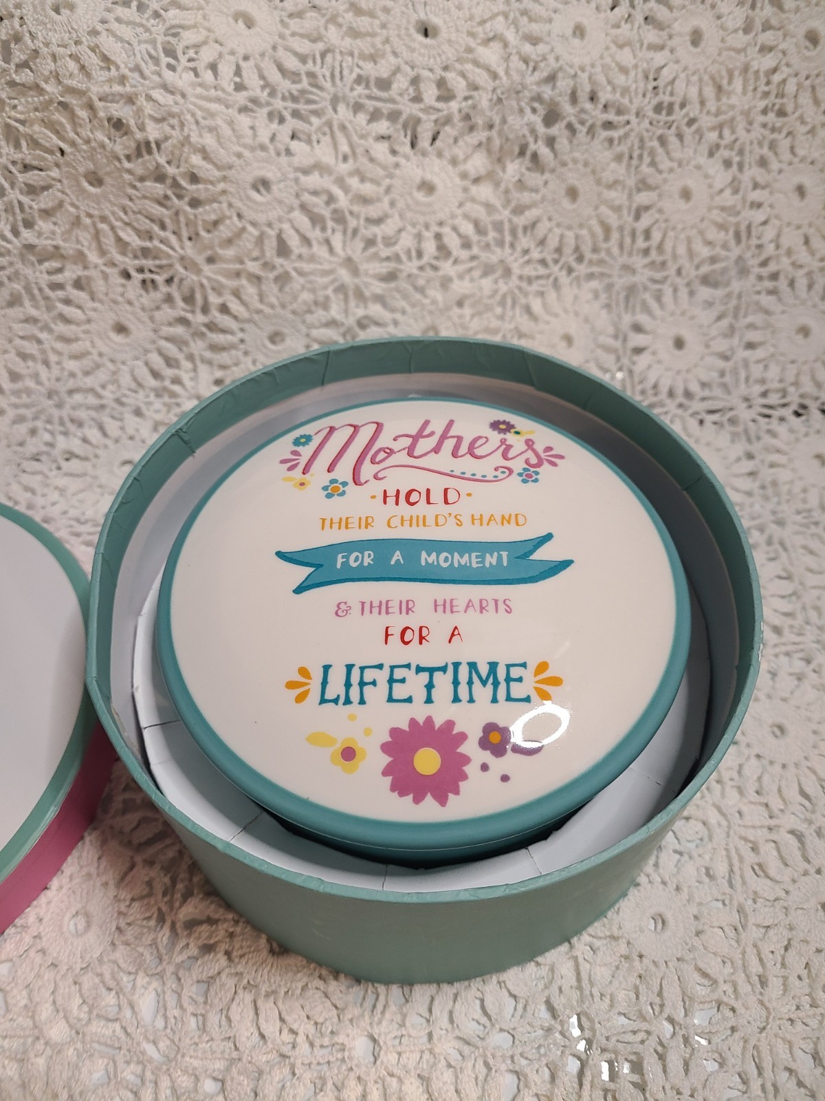 Mother Trinket Box Jewelry Keepsake “Mother's Hold Their Childs Hand" NIB