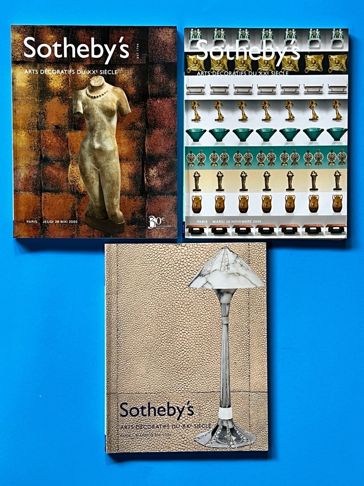 Lot of 3 Sotheby's Auction Catalogs - 20th Century Decorative Art- Paris 2005