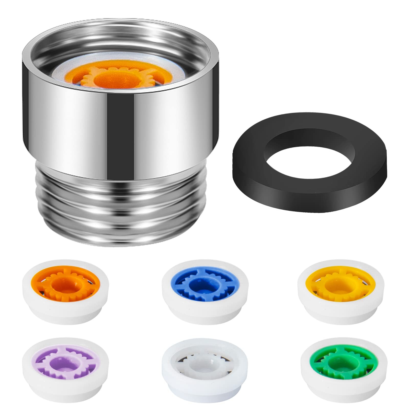MAYYAYA 7 Shower Flow Reducer Limiter Set, Water Saver Adapter: Color-6 