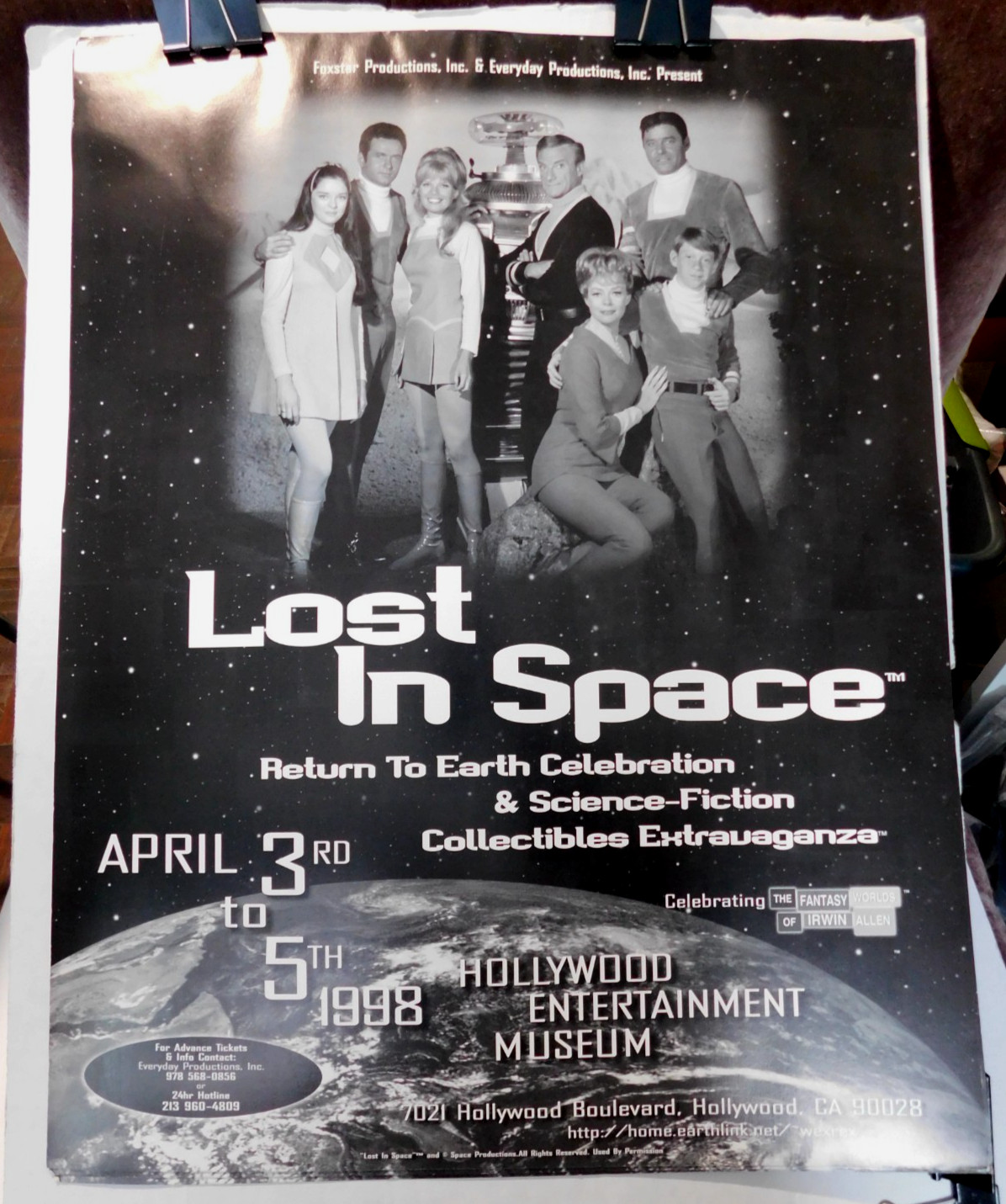 Lost In Space Promo Poster 17x22 for SCI-FI Collectable show 1998 BRC