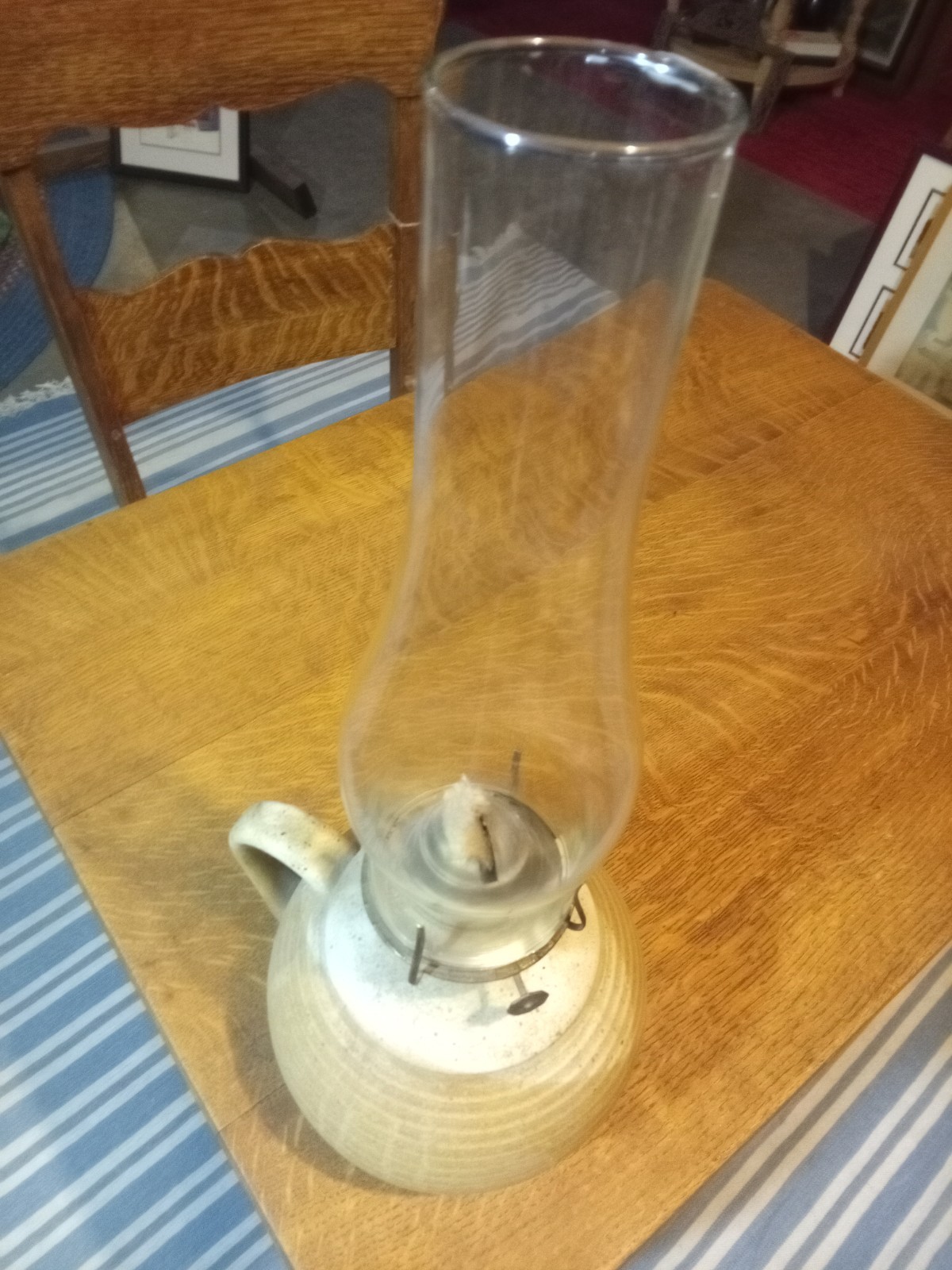 Vintage Eel River Lamp Model 401  Oil lamp 16"