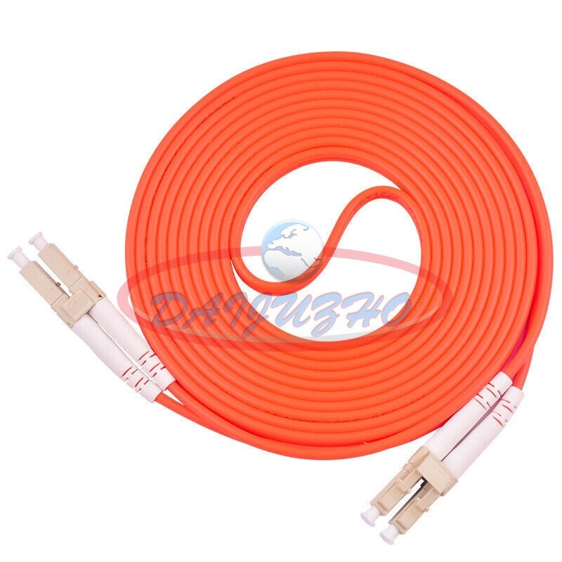 15m Fiber Optic Patch Cord Cable LC UPC to LC UPC Duplex 50/125 OM2 Multimode *v