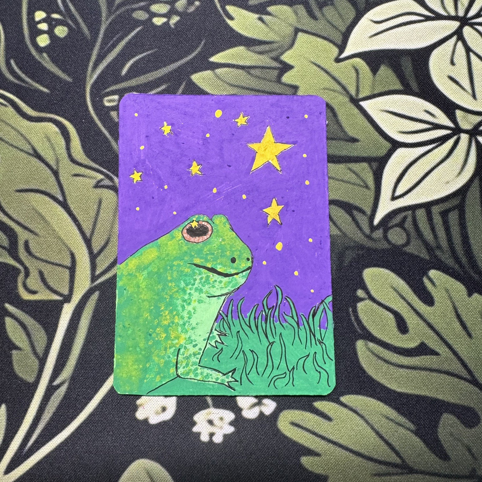 ACEO original painting 2.5x3.5in Fantasy Clouds acrylic marker Katindaclouds