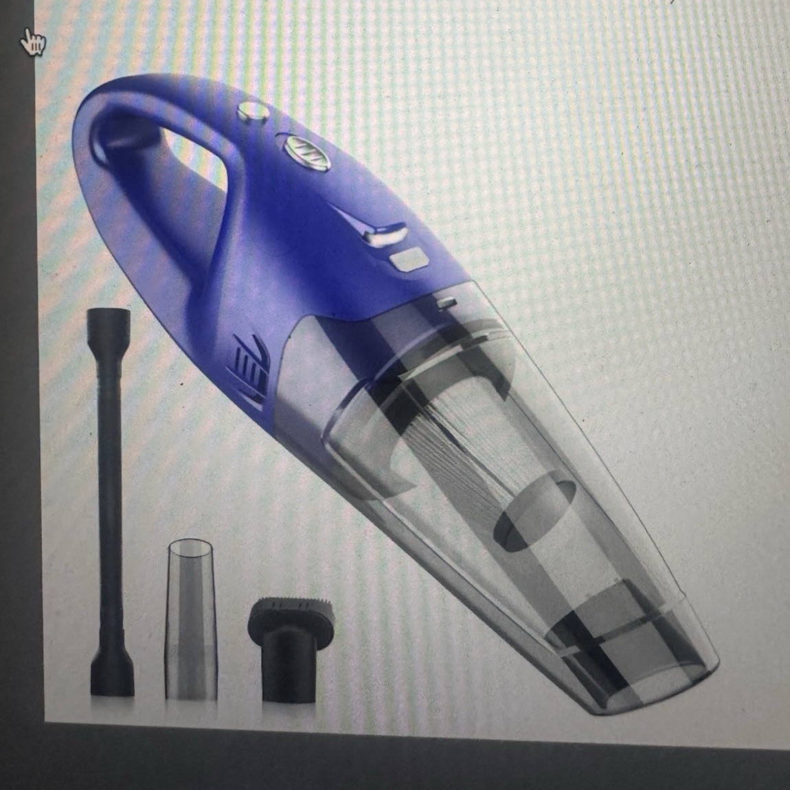 Blue Handheld Bagless Vacuum, Corded Electric, Washable Filter, Tools