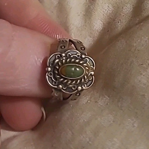 sterling silver Green turquoise native american ring