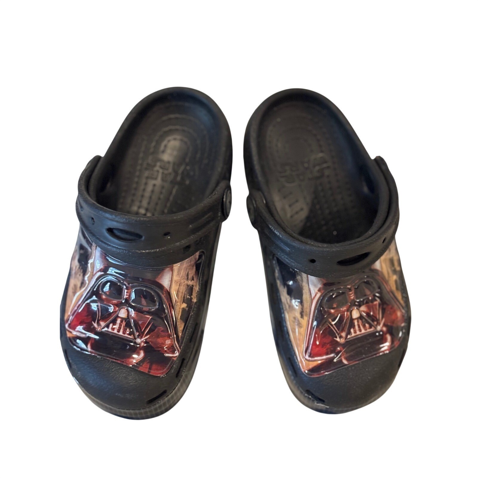 Crocs Star Wars Darth Vader Clogs little Boys Size 9 Black Good Slip On Shoes