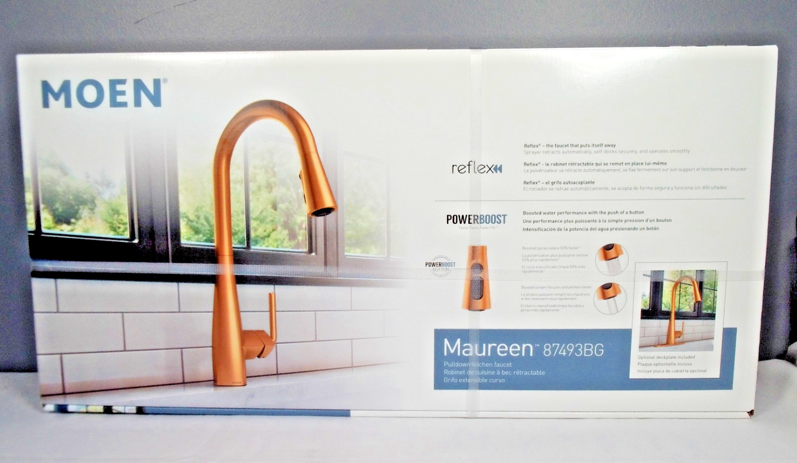MOEN Maureen 87493BG Brushed Gold 1 Handle High Arc Pulldown Kitchen Faucet-NEW