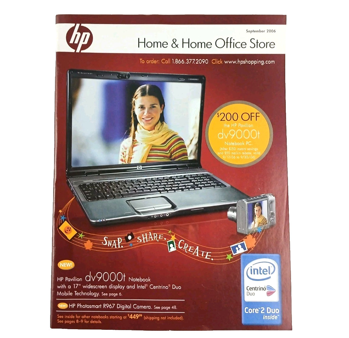 Vintage September 2006 Fall hp Hewlett Packard Home Shopping Catalog Mailer