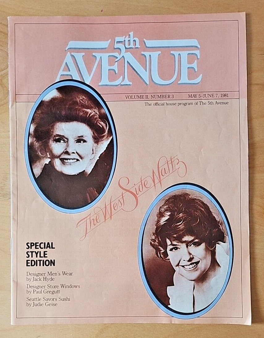 THE WEST SIDE WALTZ Seattle 5th Ave Theater 1981 Katherine Hepburn ~ D Loudon