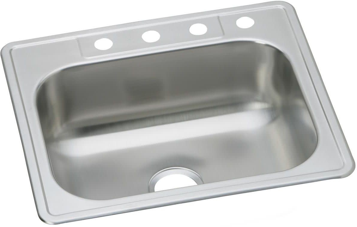 Elkay DSE12522 Dayton 25" Drop In Single Basin Stainless Steel - 1 Faucet Hole