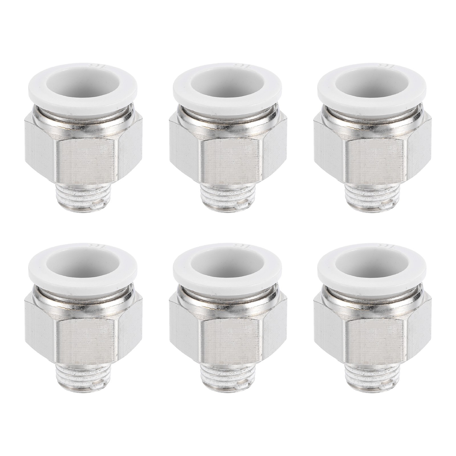6Pcs Pneumatic Fitting, 16mm Tube OD x 1/4" PT Push to Connect Pneumatic Fitting