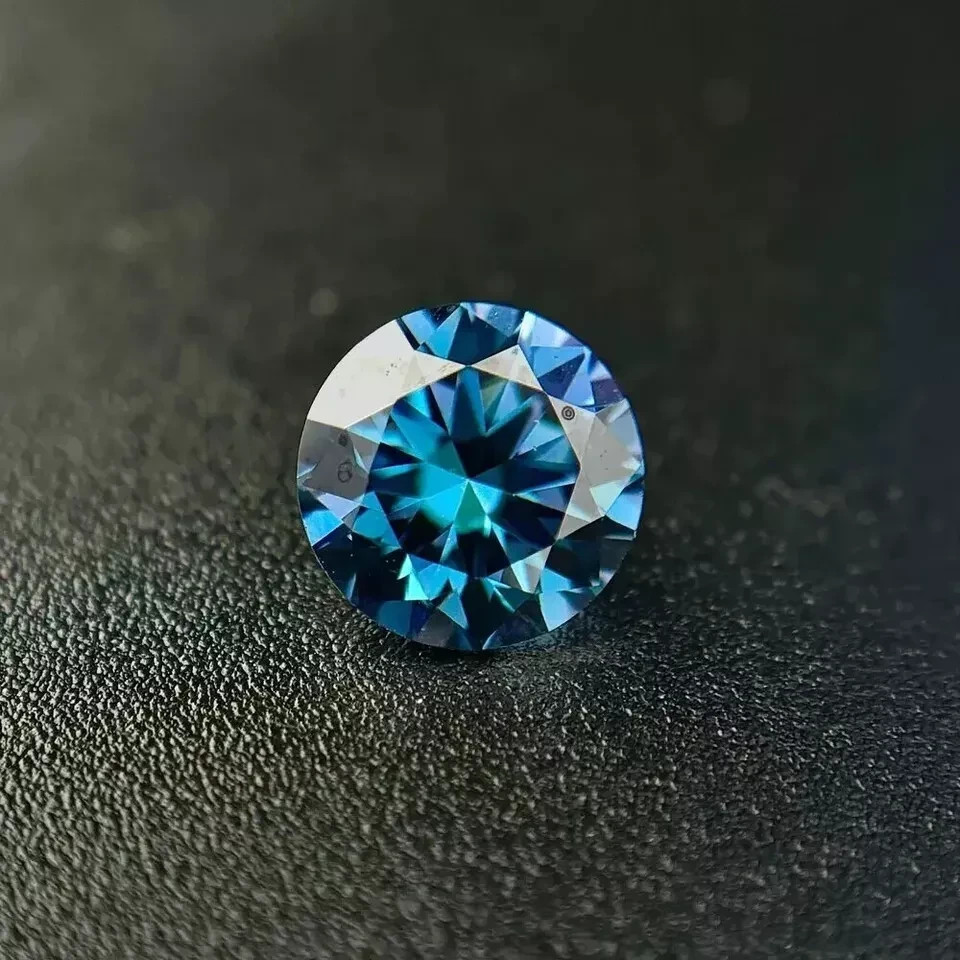 2.CT Natural Blue Color Diamond Round Cut VVS1 D Grade 1 Free Gift Certified