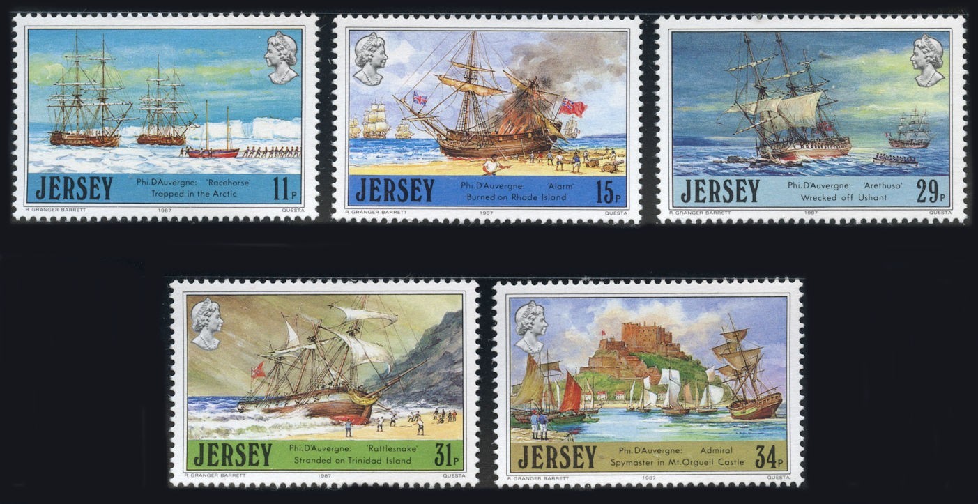 Jersey: 1987 Admiral Philippe D'Auvergne Ships (426-430) Mint