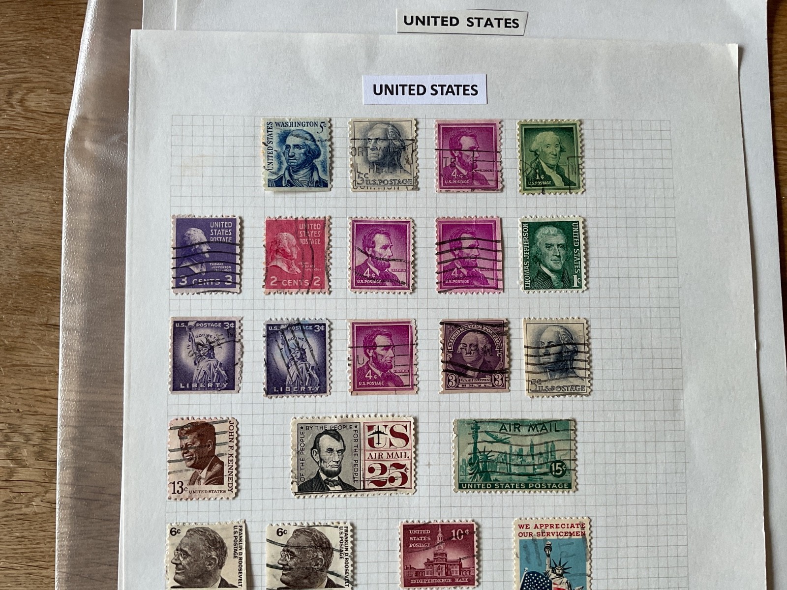United States stamps on 3 pages B3195