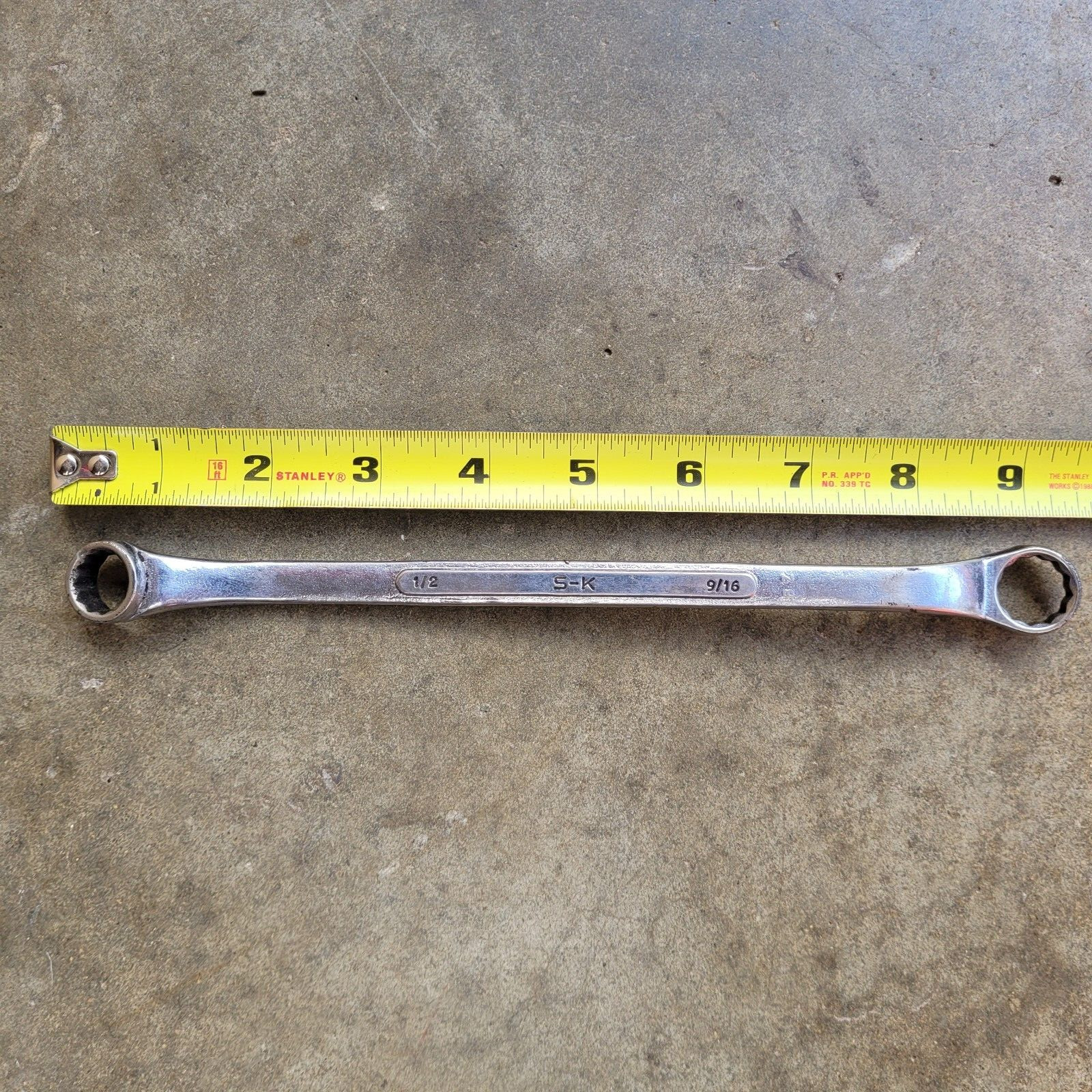 S-K Tools 12-Point Double-Box End Wrench 1/2" x 9/16"  B-1618 USA