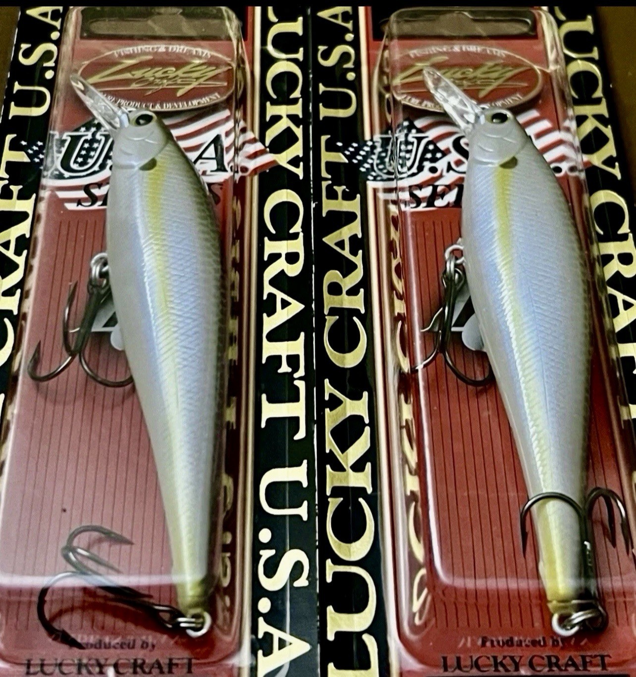 2 Lucky Craft Pointer 95 SP Minnow Jerkbait Lures CHARTREUSE SHAD - NEW