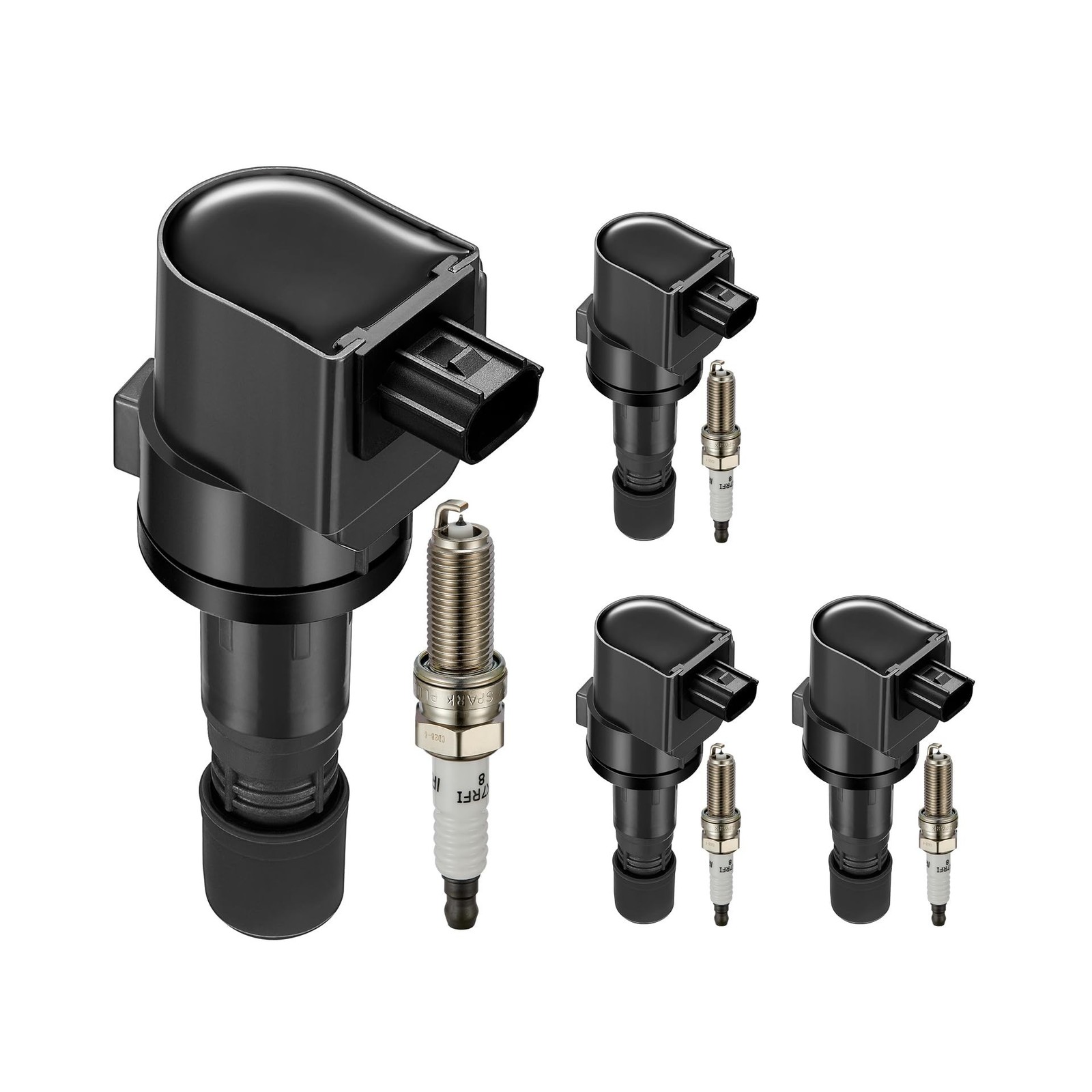 Set of 4 Ignition Coil Pack UF672 and Iridium Spark Plug 97390 4 Pa... Fast Ship