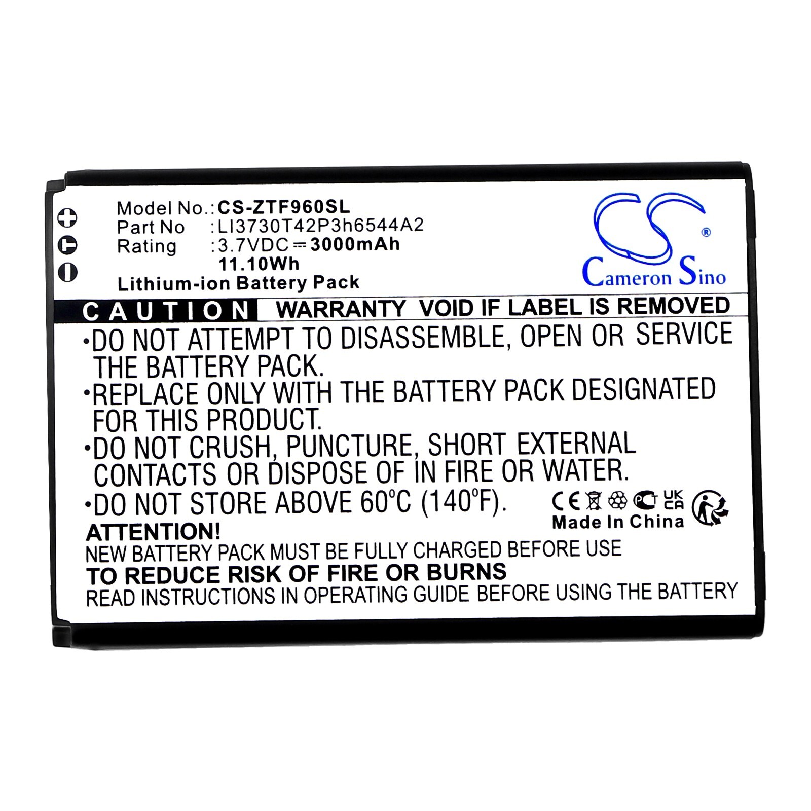 BATTERIE 3000mAh LI3730T42P3H6544A2 For T-Mobile MF96 Sonic 2.0 4G LTE