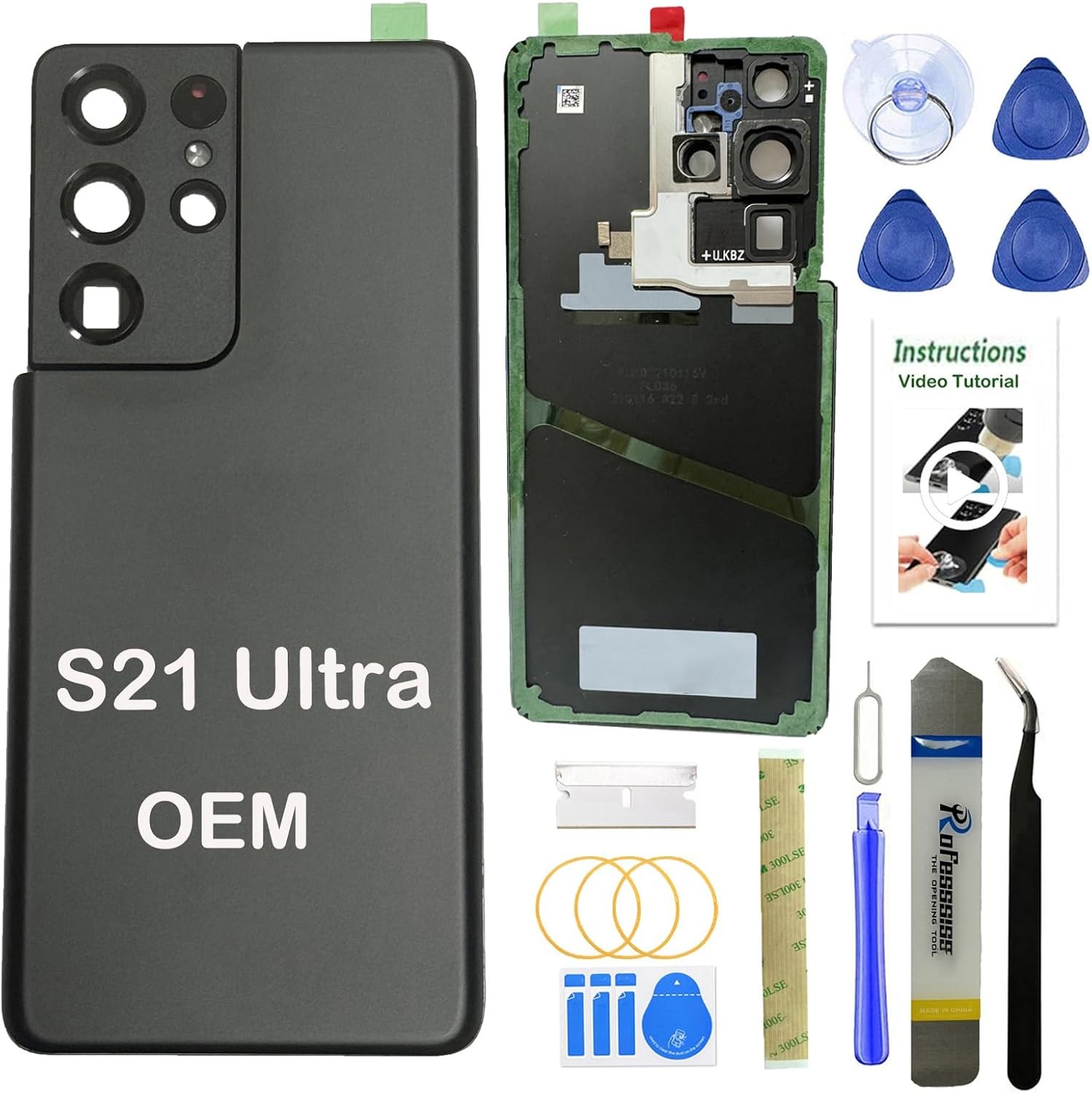 For Samsung Galaxy S21 Ultra Back Glass Replacement Back Cover Replacement