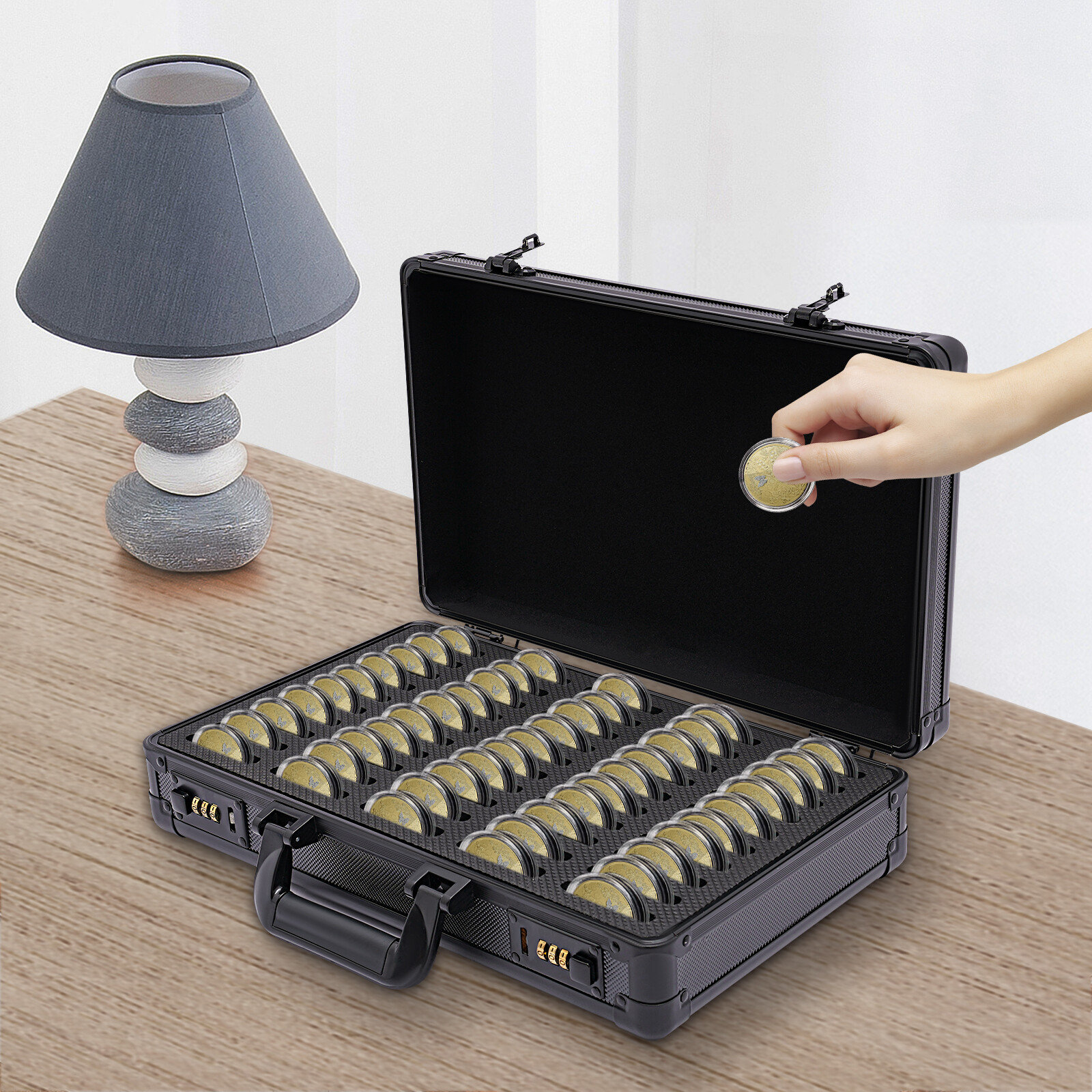 Storage Box Case For 50 Coin Slabs Case Box Coin Holder Coin Collection Supplies