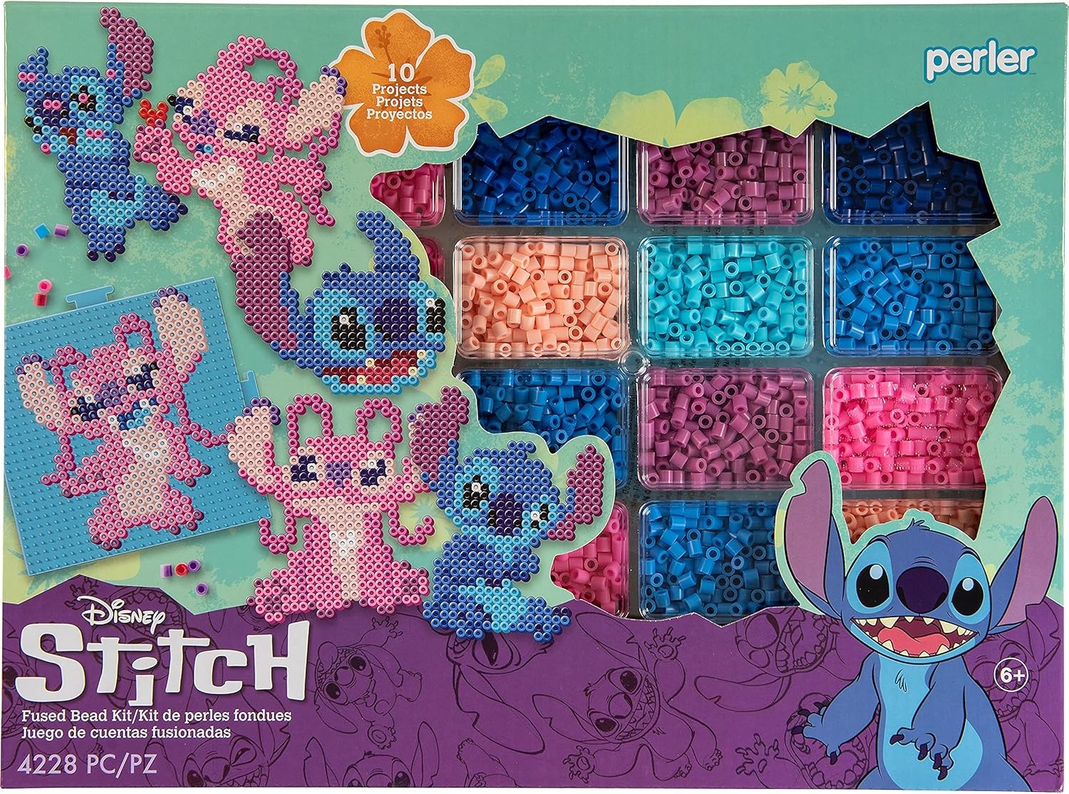 Perler Disney Stitch Kid's Crafts, Pattern Sizes Vary, Multicolor 4429